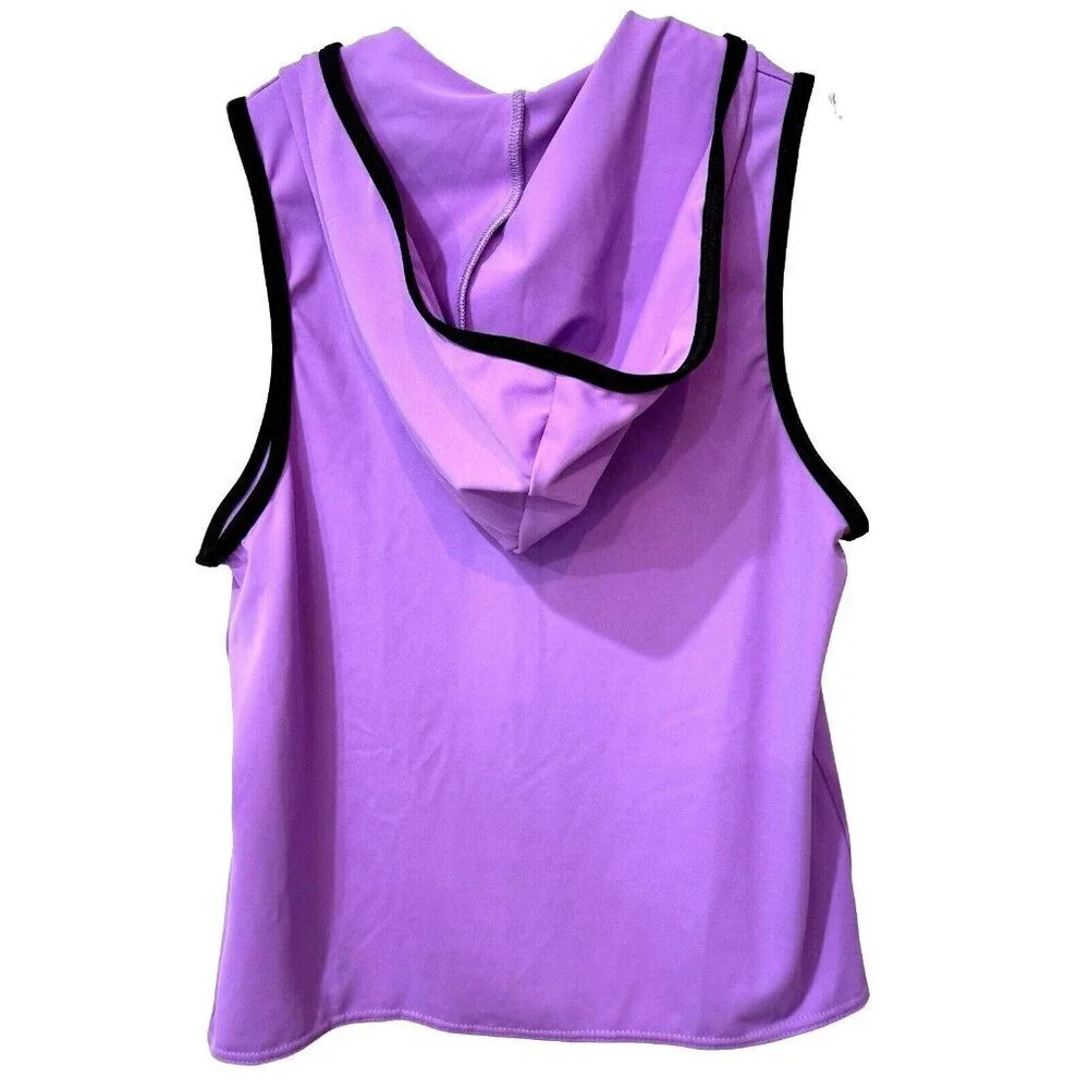 WEISSMAN‎ Unisex Lavender Hooded Dance Vest Size LC Zipper Hip Hop Costume NEW